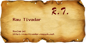 Rau Tivadar névjegykártya